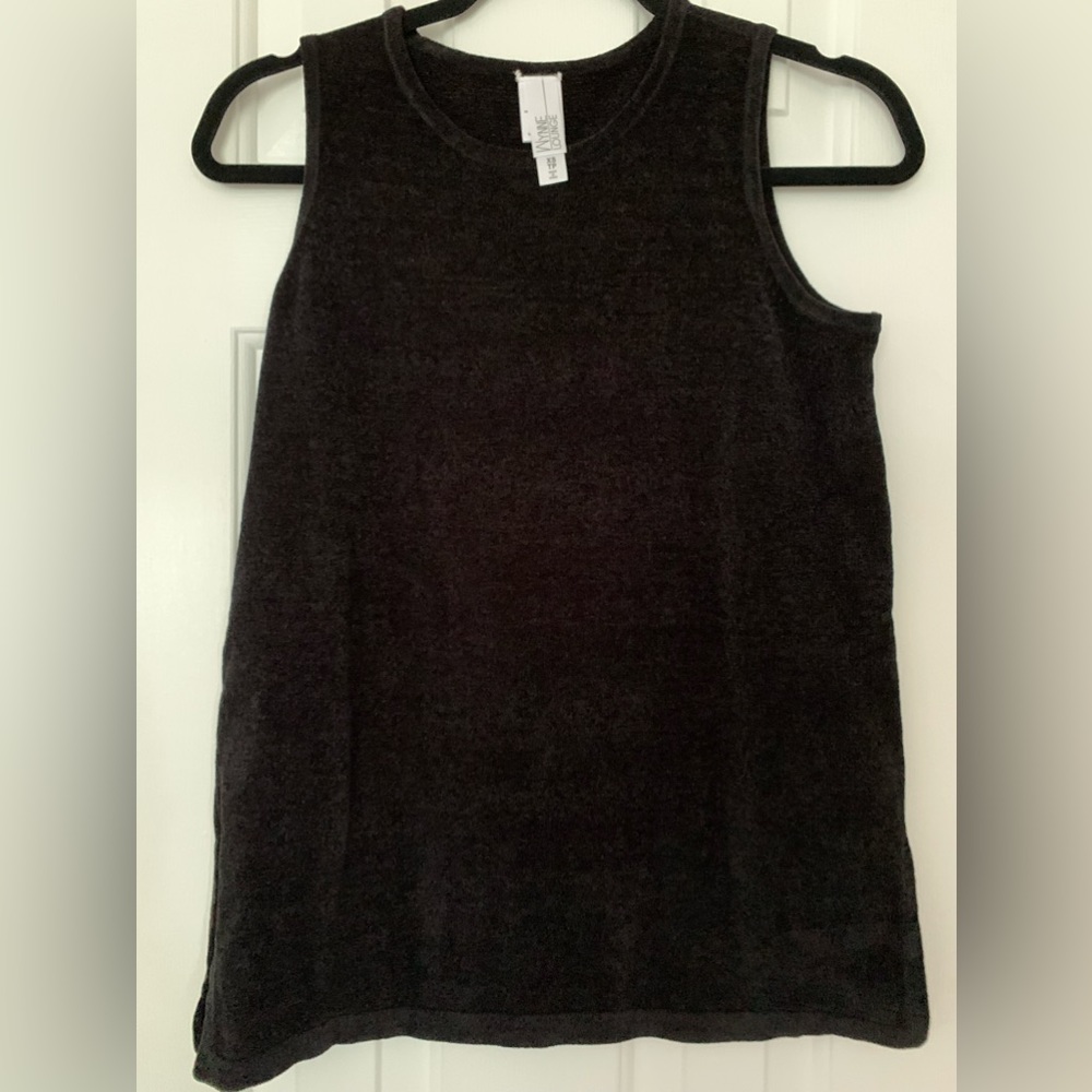 Wynne Lounge Heather Mink chenille tank top soft and cozy with side splits, NIB